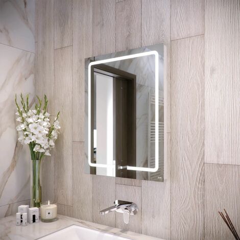 RAK Pegasus LED Bathroom Mirror Demister Touch Switch Shaver Socket 800 x 600mm