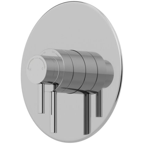 Modern Round Shower Valve Thermostatic Concentric Concealed Exposed Chrome