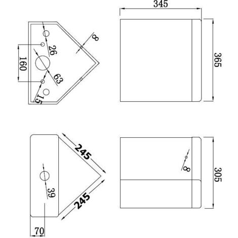 Corner Close Coupled Bathroom Toilet White Ceramic WC 350mm Square Space Saving Pan with Soft Close Seat