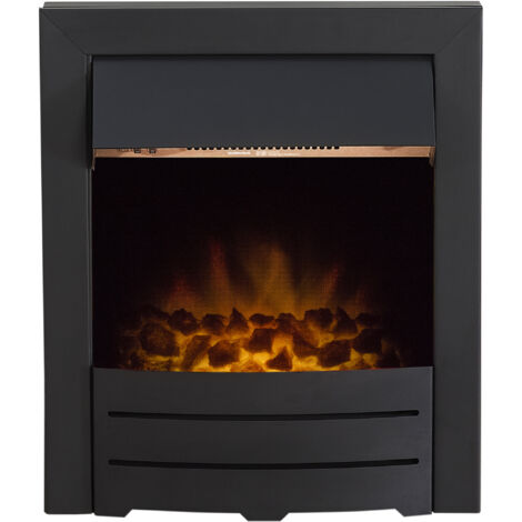 Adam Colorado Black Inset Electric Fire Coal Heater Heating Real Flame  Effect