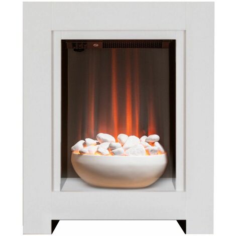 Adam Monet White Electric Fire Fireplace Surround Wood Heater Flame Effect Suite