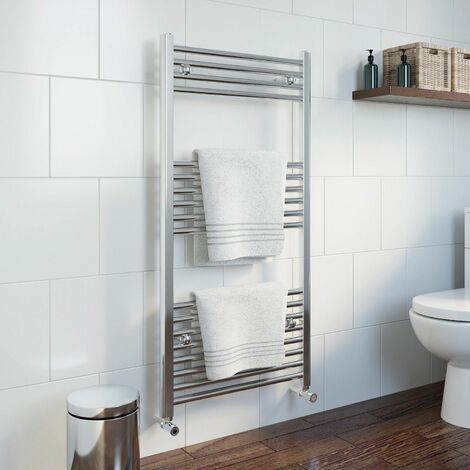 Contemporary Straight Heated Bathroom Towel Rail Radiator Rad 1800 x 500 White 