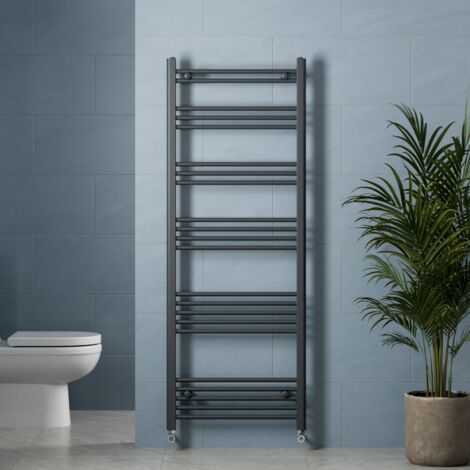 Anthracite Heated Towel Rail Straight Flat Bathroom Radiator 1600 x 600mm