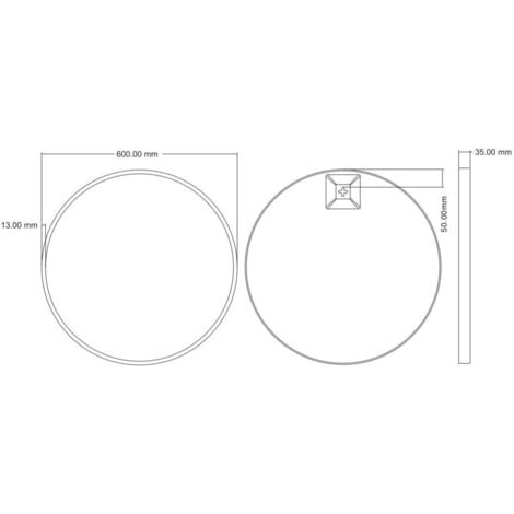 Vasari Large Modern Round Glass Mirror 60cm Black Frame Wall Mounted Bathroom