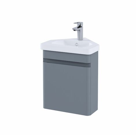 RAK Resort Bathroom Cloakroom Vanity Unit 450mm Basin Sink Cupboard Storage Grey