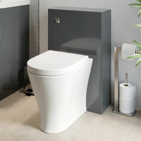 Modern Bathroom Toilet WC Concealed Cistern Unit ONLY Grey 500mm - Grey