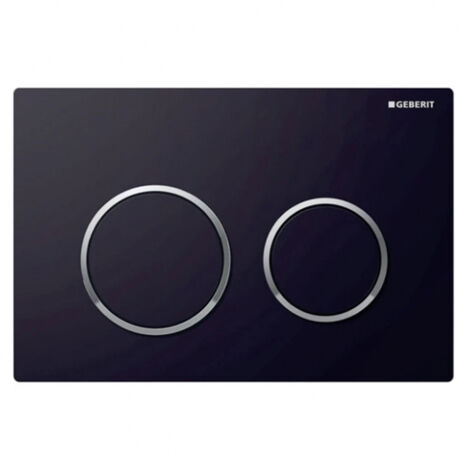 Geberit Kappa 50 Dual Push Button Flush Plate Concealed Cistern Black & Chrome (1/3)