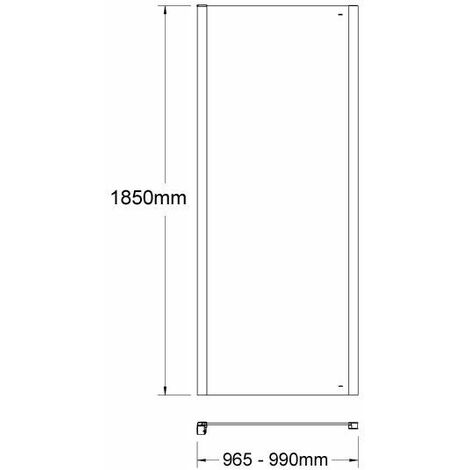 Luxura Pacific 1500x1000mm Double Sliding Shower Door Side Panel 6mm Glass