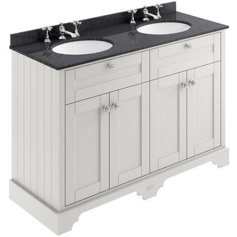 Timeless Sand 1200mm Floorstanding Traditional Vanity Unit 3TH Basin Marble Top