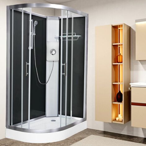 Luxury Electric Shower Cabin Vidalux Pure E RH 1200 x 800 Black Enclosure 9.5kW