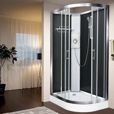 Luxury Electric Shower Cabin Vidalux Pure E LH 1200 x 800 Black Enclosure 9.5kW