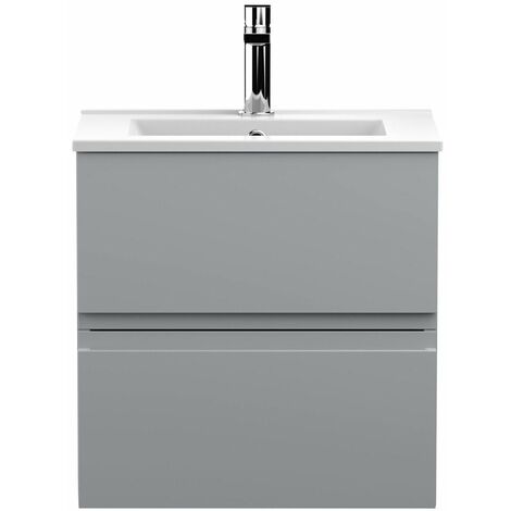 Vasari Silk Grey 500mm Wall Hung Vanity Unit Minimalist Basin Sink Bathroom