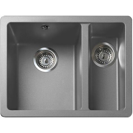 Rangemaster Paragon Kitchen Sink 1.5 Bowl Granite Undermount Grey Strainer Waste