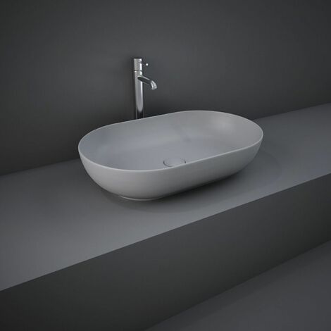 RAK Feeling Bathroom Oval Countertop Basin Sink Matt Grey 550mm Waste Stylish