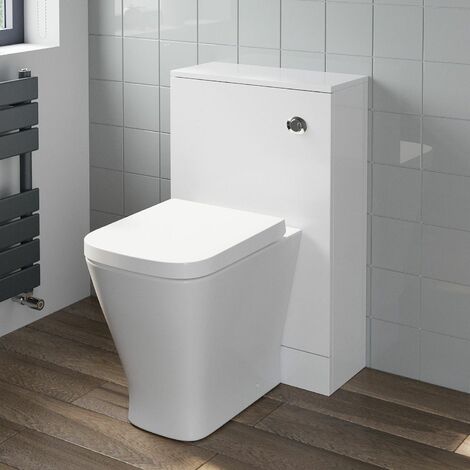 500mm Bathroom Toilet Soft Close Seat Back To Wall Cistern Furniture Unit White