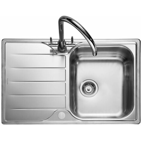 Rangemaster Michigan Stainless Steel Reversible 1 Bowl Inset Kitchen Sink Sinks