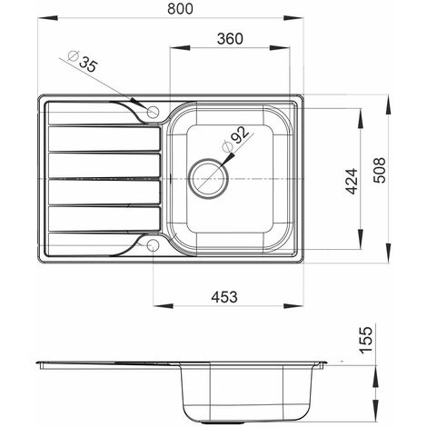 Rangemaster Michigan Stainless Steel Reversible 1 Bowl Inset Kitchen Sink Sinks