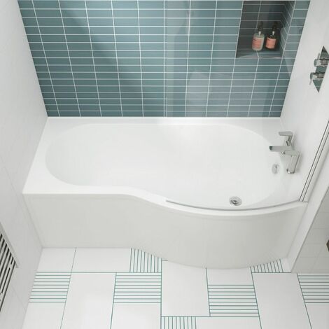 Bathroom P Shaped Shower Bath 1600mm RH Side End Panel Leg Set Acrylic White