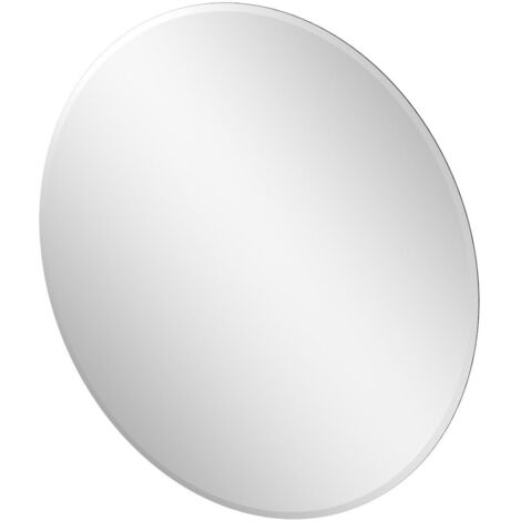 Round Bevelled Edge Bathroom Mirror 600x600mm Wall Mounted Glass Modern Large