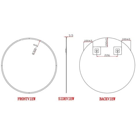 Round Bevelled Edge Bathroom Mirror 600x600mm Wall Mounted Glass Modern Large