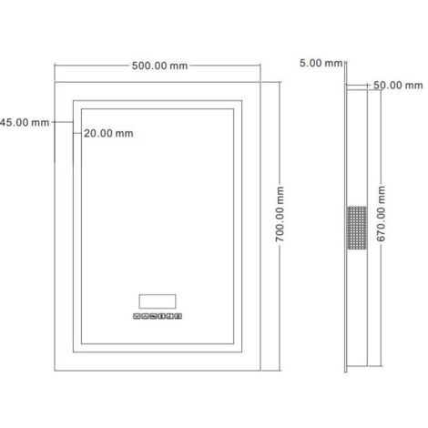LED Bathroom Mirror 700x500mm Wall Mounted Battery Operated Illuminated Modern