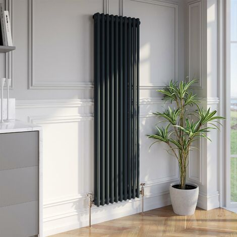 Anthracite Traditional Colosseum Vertical Column Radiator 1600 x 470mm Double