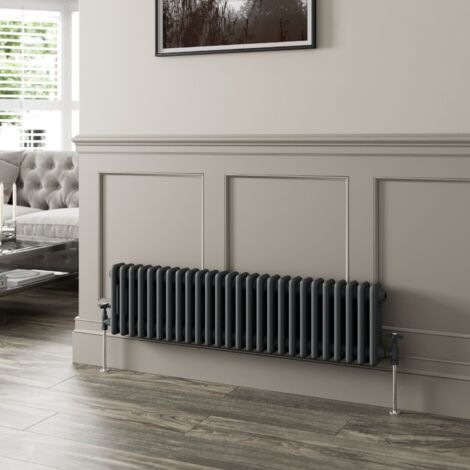 300 x 1190mm Triple Horizontal Traditional Colosseum Anthracite Column Radiator (1/5)