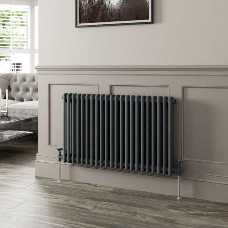 600 x 1010mm Double Horizontal Traditional Colosseum Anthracite Column Radiator