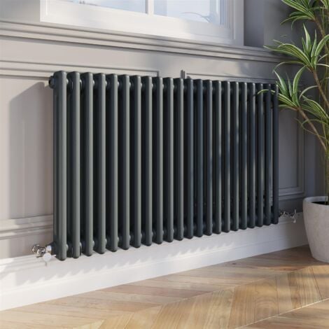 600 x 1010mm Double Horizontal Traditional Colosseum Anthracite Column Radiator