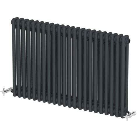 600 x 1010mm Double Horizontal Traditional Colosseum Anthracite Column Radiator