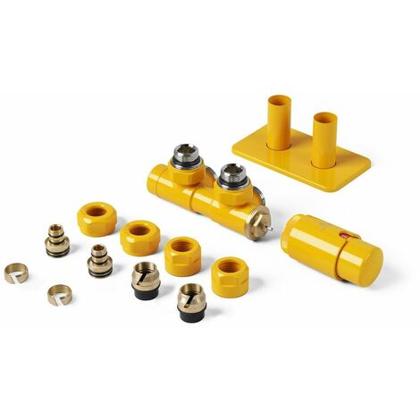 Terma Vario Twins Integrated Radiator Valves Pipe Masking Set 50mm Right Mustard (1/2)