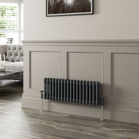 300 x 830mm Double Horizontal Traditional Colosseum Anthracite Column Radiator