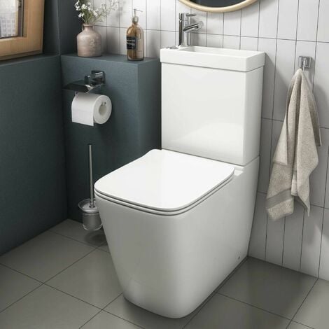 Modern Bathroom Soft Close Toilet Seat White Gloss Slim Design Top Fix WC