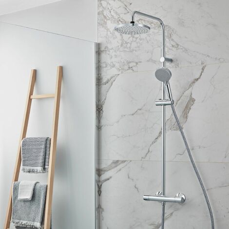 hansgrohe Vernis Blend Thermostatic Green Mixer Shower - Round Drench & Handset Chrome - 26318000