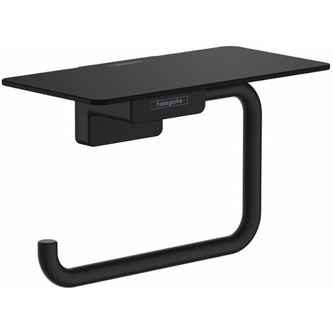 hansgrohe AddStoris Toilet Roll Holder with Shelf Matt Black - 41772670