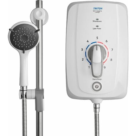 Triton Omnicare Design 9.5KW Thermostatic Electric Shower Extended Lever White