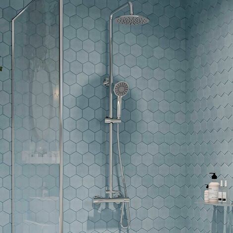 Gainsborough GDRE Thermostatic Bar Mixer Shower Adjustable Drencher Heads Round (1/6)