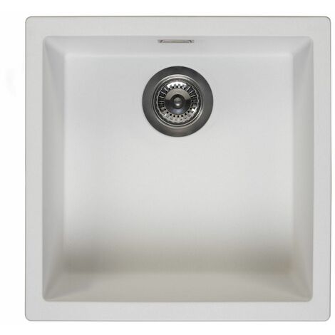Reginox Amsterdam 40 Integrated Single Bowl Granite Kitchen Sink Pure White (1/3)