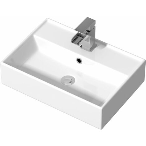 Ceramic Bathroom Vanity Wash Basin Sink Countertop Single Lever Mixer Tap Bundle