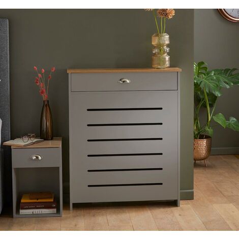 Galiflo Grey Radiator Cover with Storage Drawer 780 x 955mm Small