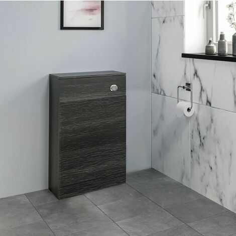 Bathroom Toilet Unit Only Charcoal Grey 500x215mm Cloakroom Furniture Flat Pack (1/5)