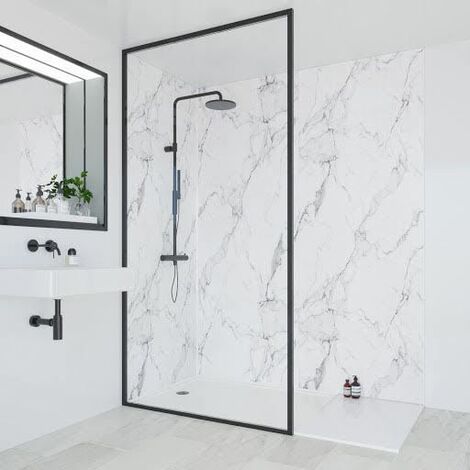 Multipanel Linda Barker Calacatta Marble Shower Wall Panel Hydrolock 2400x1200mm