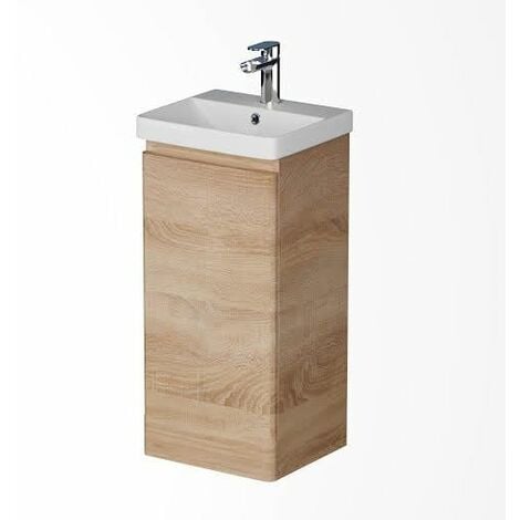 Wood Effect Bathroom Furniture Vanity Unit with Basin Sink Cabinet Storage 400mm