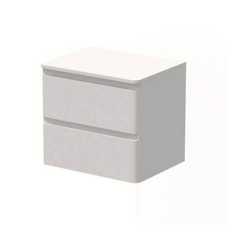 Bathroom Cloakroom Vanity Unit Wall Mounted Countertop Basin White Gloss 600mm