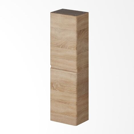 Tall Bathroom Cabinet Storage Cupboard Wall Mounted Tallboy Unit Wood Effect