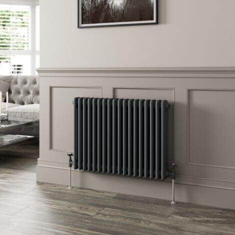 600 x 830mm Triple Horizontal Traditional Colosseum Anthracite Column Radiator