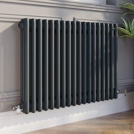 600 x 830mm Triple Horizontal Traditional Colosseum Anthracite Column Radiator