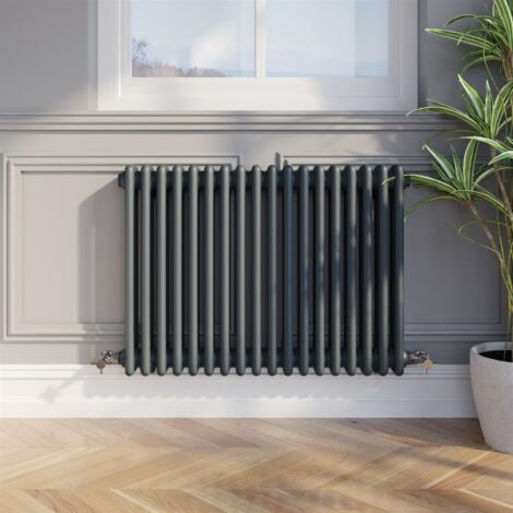 600 x 830mm Triple Horizontal Traditional Colosseum Anthracite Column Radiator