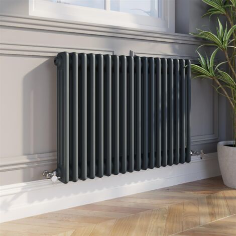 600 x 830mm Triple Horizontal Traditional Colosseum Anthracite Column Radiator