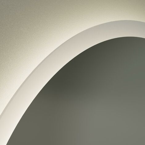 Round Bathroom Mirror LED Illuminated Demister Pad Polished Frameless ...